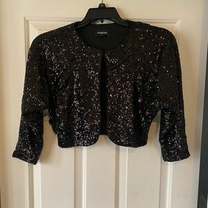 Sequined cropped bolero jacket EUC